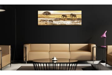 Tavla Africa At The Waterhole 120x40 - Artgeist sp. z o. o. - Inredning & dekor - Tavlor & konst - Canvastavla