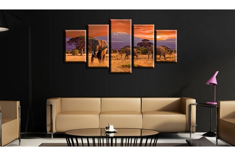 Tavla Africa Elephants 200x100 - Artgeist sp. z o. o. - Inredning & dekor - Tavlor & konst - Canvastavla