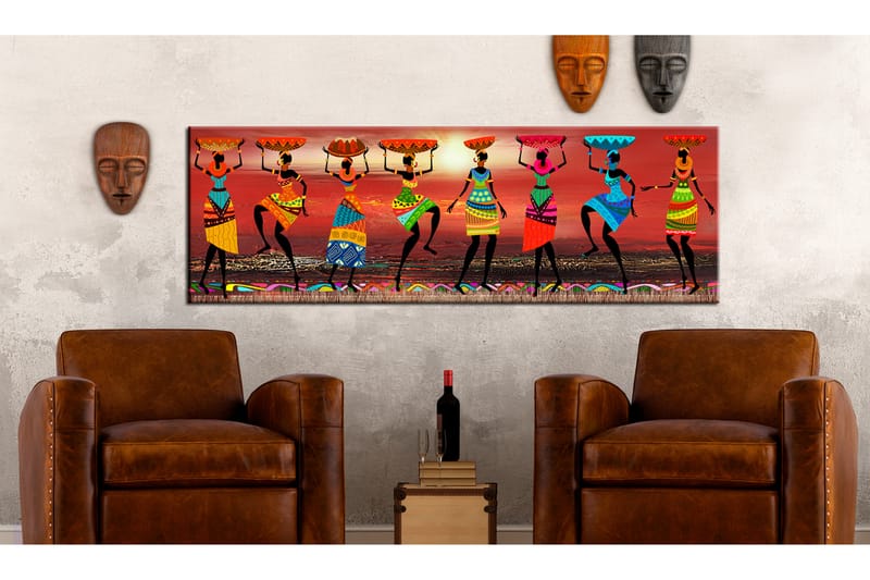 TAVLA African Women Dancing 120x40 - Artgeist sp. z o. o. - Inredning & dekor - Tavlor & konst - Canvastavla