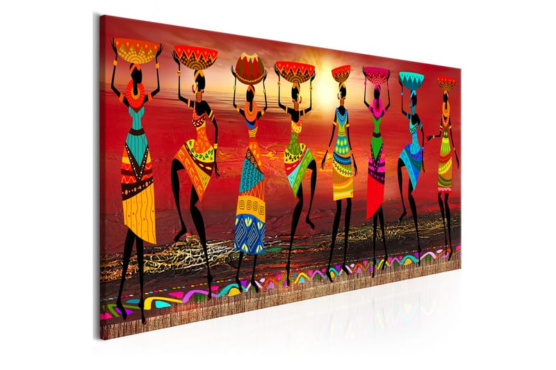 TAVLA African Women Dancing 120x40 - Artgeist sp. z o. o. - Inredning & dekor - Tavlor & konst - Canvastavla
