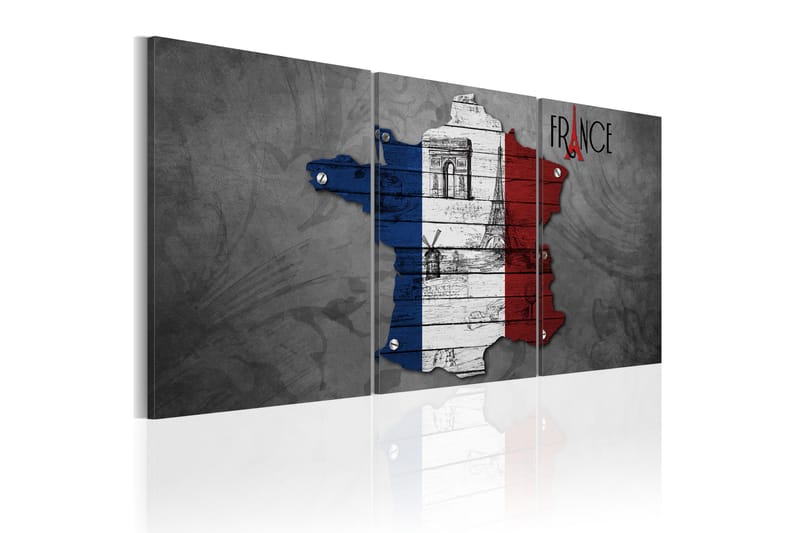 Tavla All About France 60X30 Flerfärgad|Vit - Artgeist sp. z o. o. - Inredning & dekor - Tavlor & konst - Canvastavla