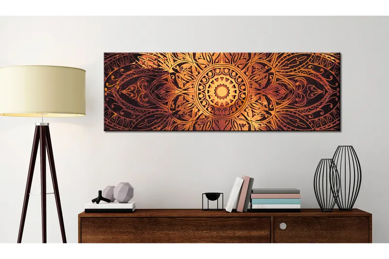 Tavla Amber Mandala 135X45 Orange|Flerfärgad - Artgeist sp. z o. o. - Inredning & dekor - Tavlor & konst - Canvastavla