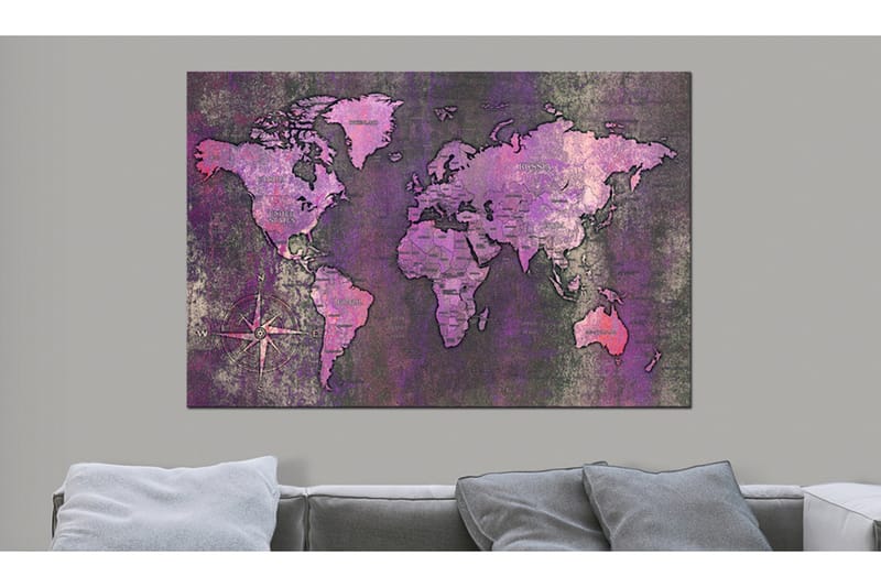 Tavla Amethyst Map 90x60, Artgeist sp. z o. o.