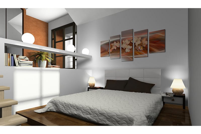 Tavla An Orchid In Grey Shades 200x100 - Artgeist sp. z o. o. - Inredning & dekor - Tavlor & konst - Canvastavla