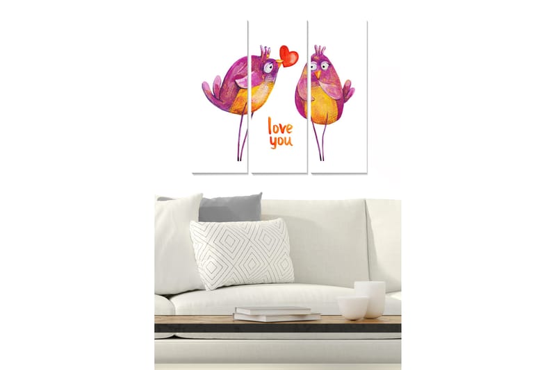Tavla Animal 3-Pack Flerfärgad 20X50 - 20x50 cm - Inredning & dekor - Tavlor & konst - Canvastavla
