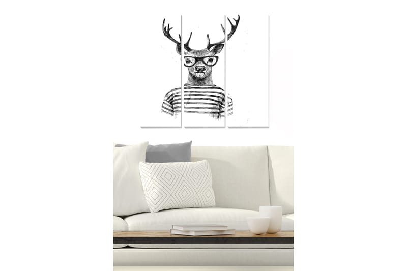 Tavla Animal 3-Pack Flerfärgad 20X50 - 20x50 cm - Inredning & dekor - Tavlor & konst - Canvastavla