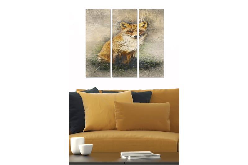 Tavla Animal 3-Pack Flerfärgad 20X50 - 20x50 cm - Inredning & dekor - Tavlor & konst - Canvastavla