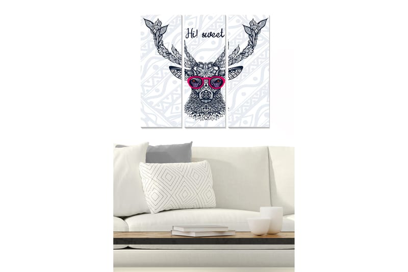 Tavla Animal 3-Pack Flerfärgad 20X50 - 20x50 cm - Inredning & dekor - Tavlor & konst - Canvastavla
