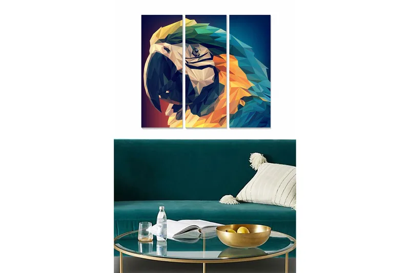 Tavla Animal 3-pack Flerfärgad, 20x50 cm