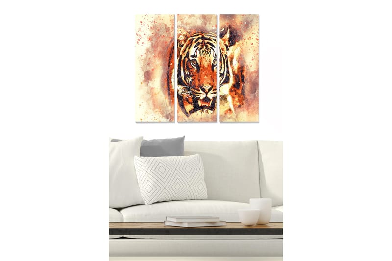 Tavla Animal 3-pack Flerfärgad, 20x50 cm