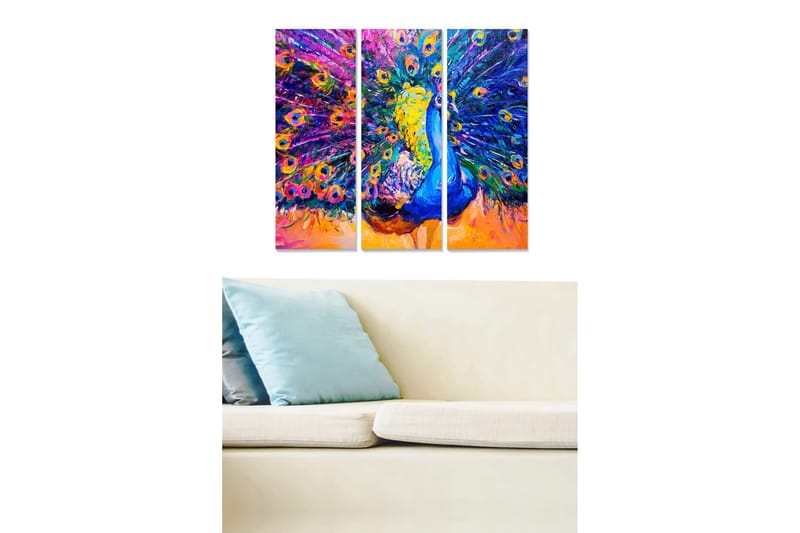 Tavla Animal 3-pack Flerfärgad, 20x50 cm