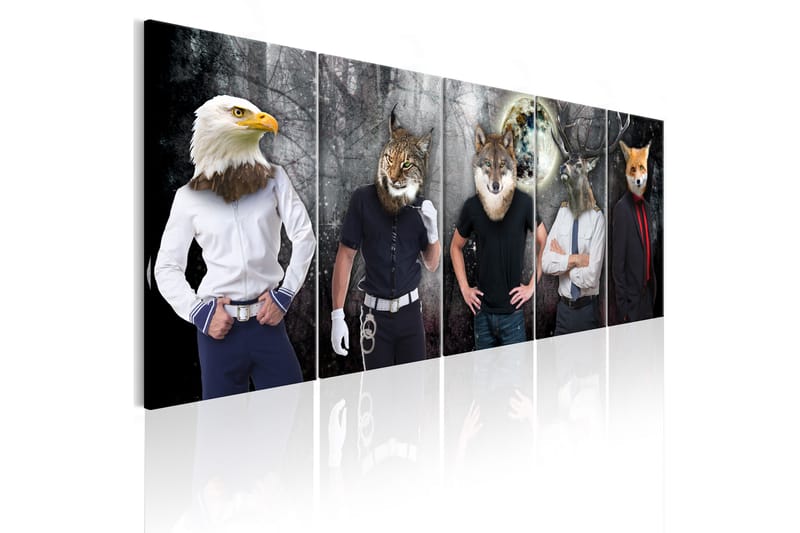 Tavla Animal Faces 225X90 Flerfärgad|Vit - Artgeist sp. z o. o. - Inredning & dekor - Tavlor & konst - Canvastavla