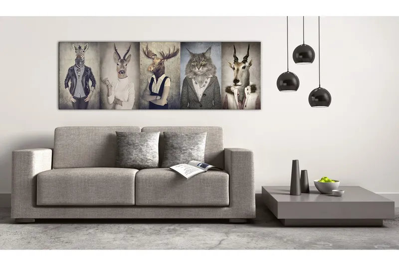 Tavla Animal Masks 120x40, Artgeist sp. z o. o.