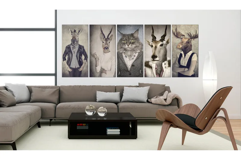 Tavla Animal Masks 200x80 - Artgeist sp. z o. o. - Inredning & dekor - Tavlor & konst - Canvastavla