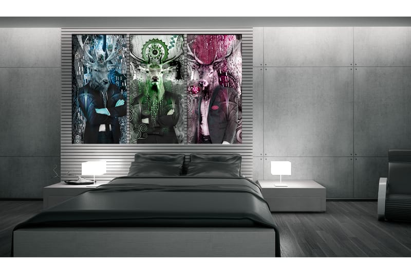 Tavla Animal Trio 3 Parts Colorful 90X60 Flerfärgad - Artgeist sp. z o. o. - Inredning & dekor - Tavlor & konst - Canvastavla