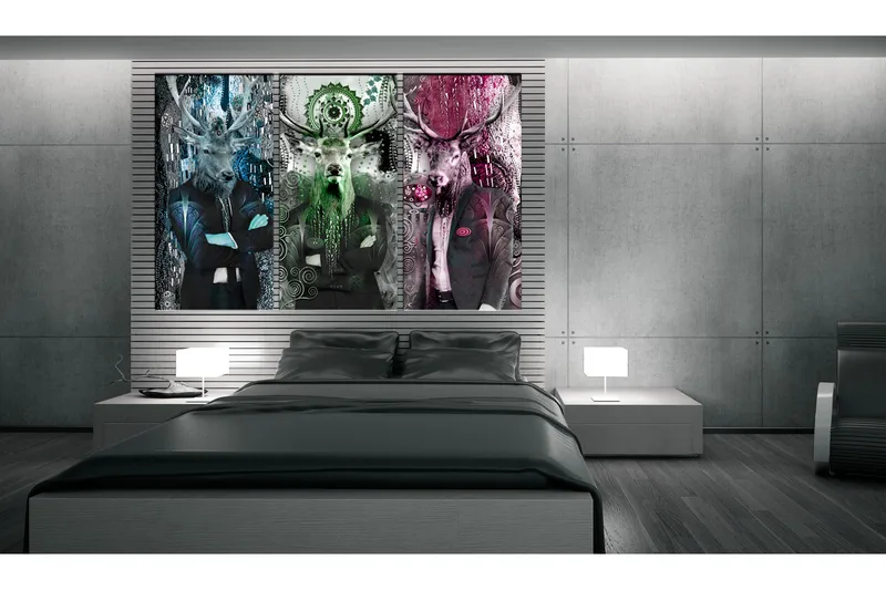 Tavla Animal Trio 3 Parts Colorful 90X60 Flerfärgad - Artgeist sp. z o. o. - Inredning & dekor - Tavlor & konst - Canvastavla