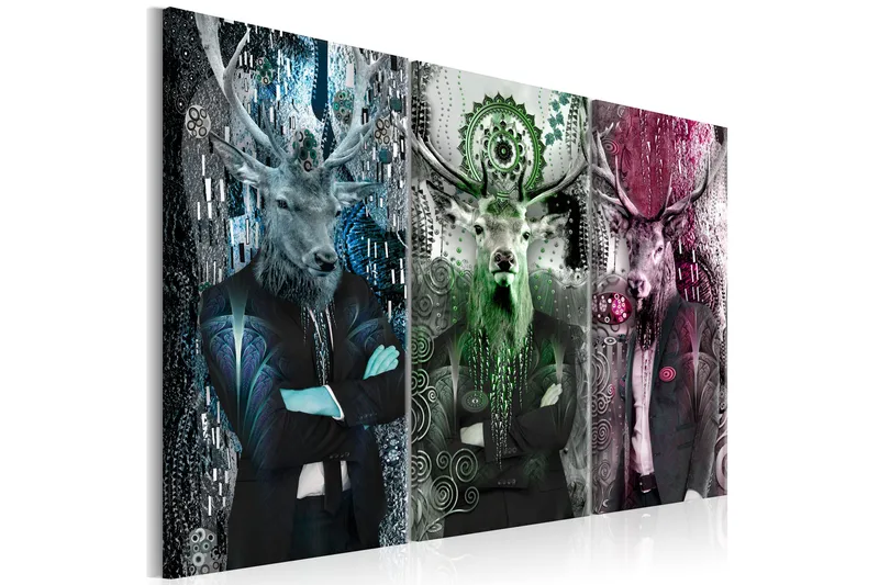 Tavla Animal Trio 3 Parts Colorful 90X60 Flerfärgad - Artgeist sp. z o. o. - Inredning & dekor - Tavlor & konst - Canvastavla