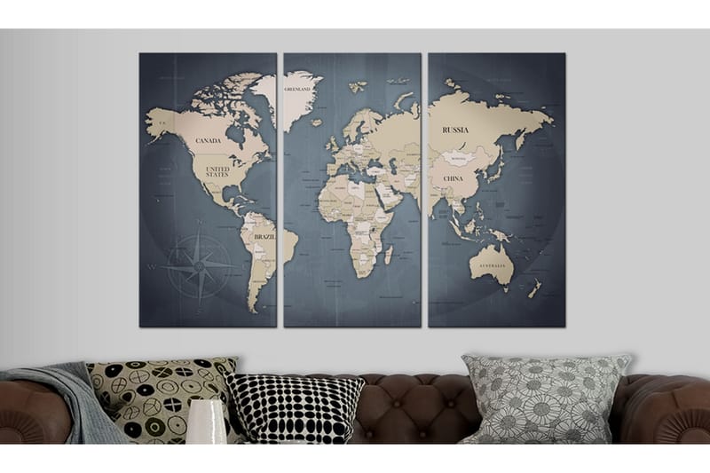 Tavla Anthracitic World 90X60 Blå - Artgeist sp. z o. o. - Inredning & dekor - Tavlor & konst - Canvastavla