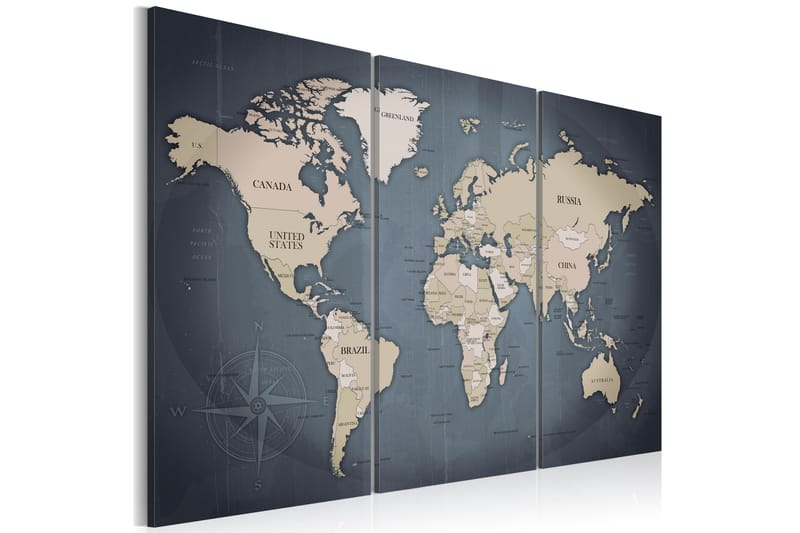 Tavla Anthracitic World 90X60 Blå, Artgeist sp. z o. o.