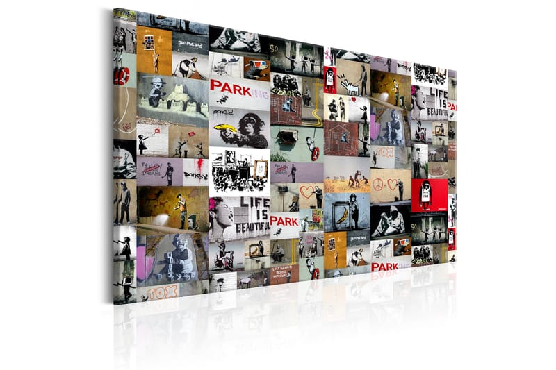 TAVLA Art of Collage: Banksy 60x40 - Artgeist sp. z o. o. - Inredning & dekor - Tavlor & konst - Canvastavla