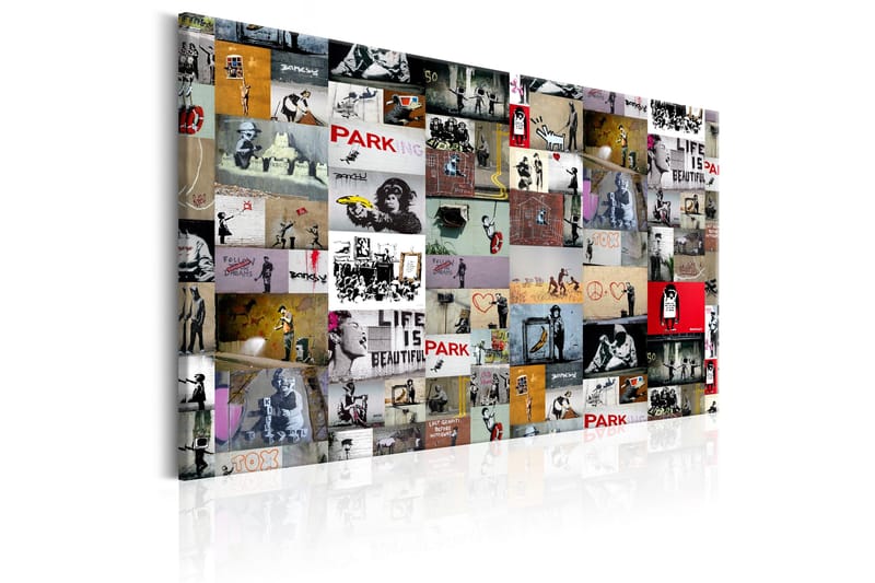 Tavla Art of Collage: Banksy 90x60 - Artgeist sp. z o. o. - Inredning & dekor - Tavlor & konst - Canvastavla