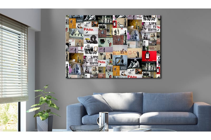 Tavla Art of Collage: Banksy 90x60, Artgeist sp. z o. o.