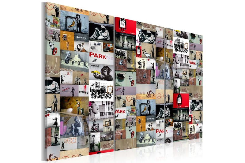 Tavla Art Of Collage Banksy Iii 120x80, Artgeist sp. z o. o.