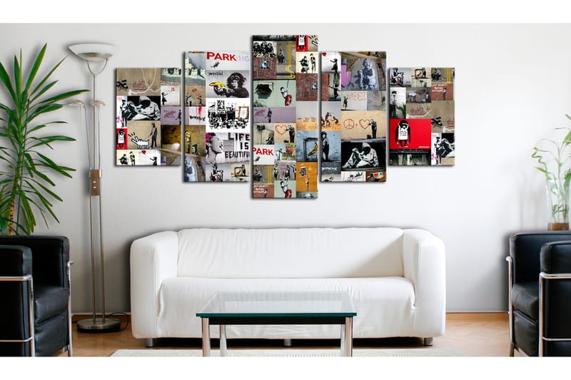 Tavla Art Of Collage Banksy Iv 100x50 - Artgeist sp. z o. o. - Inredning & dekor - Tavlor & konst - Canvastavla