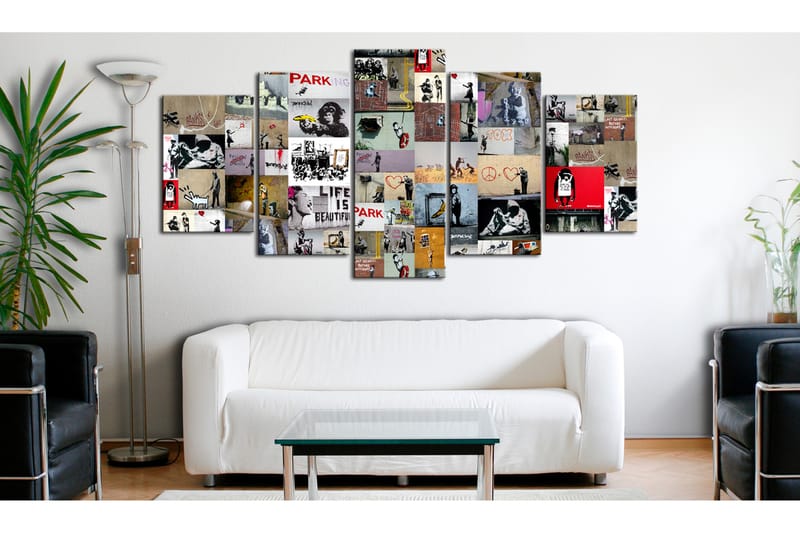 Tavla Art Of Collage Banksy Iv 200X100 - Artgeist sp. z o. o. - Inredning & dekor - Tavlor & konst - Canvastavla