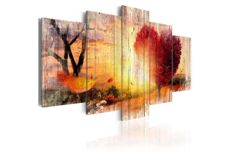 Tavla Autumnal Love 100X50 Orange|Flerfärgad - Artgeist sp. z o. o. - Canvastavla