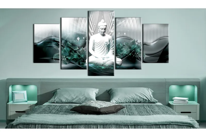 Tavla Azure Meditation 200X100 Grön|Vit - Artgeist sp. z o. o. - Inredning & dekor - Tavlor & konst - Canvastavla
