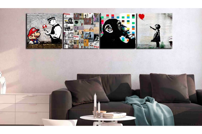 TAVLA Banksy Collage (4 Parts) 40x40, Artgeist sp. z o. o.
