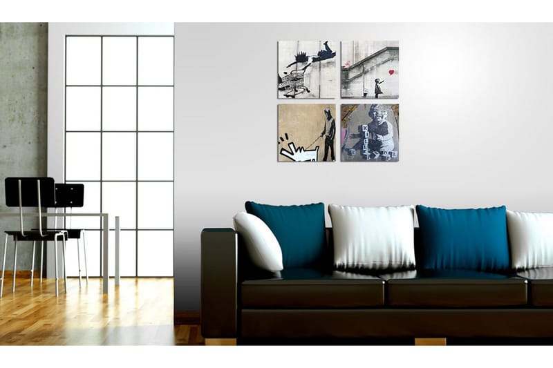 Tavla Banksy Fyra Orginal Idéer 80x80 - Artgeist sp. z o. o. - Inredning & dekor - Tavlor & konst - Canvastavla