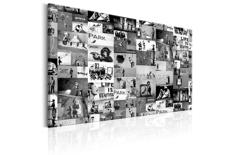 Tavla Banksy: Graffiti Collage 90x60 - Artgeist sp. z o. o. - Inredning & dekor - Tavlor & konst - Canvastavla