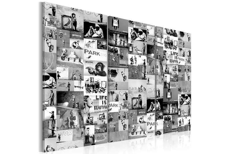 Tavla Banksy Graffiti Collage Iii 120x80, Artgeist sp. z o. o.
