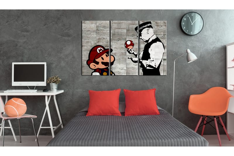 Tavla Banksy Mario Bros 90x60 - Artgeist sp. z o. o. - Inredning & dekor - Tavlor & konst - Canvastavla
