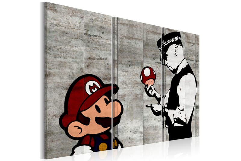 Tavla Banksy Mario Bros 90X60 Flerfärgad - Artgeist sp. z o. o. - Canvastavla