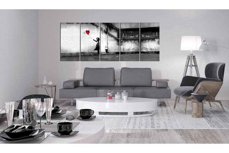 Tavla Banksy Runaway Balloon 200X80 Vit - Artgeist sp. z o. o. - Inredning & dekor - Tavlor & konst - Canvastavla