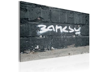 Tavla Banksy Signature 60X40 Grå Street art