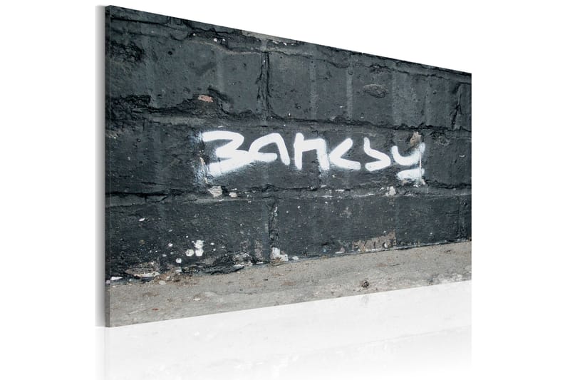 Tavla Banksy Signature 60X40 Grå Street art - Artgeist sp. z o. o. - Inredning & dekor - Tavlor & konst - Canvastavla