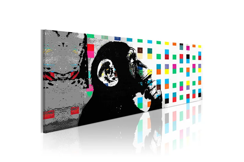TAVLA Banksy: The Thinker Monkey 135x45, Artgeist sp. z o. o.