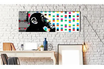 Tavla Banksy: The Thinker Monkey 135x45 - Inredning & dekor - Tavlor & konst - Canvastavla