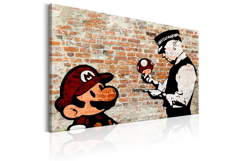 Tavla Banksy: Police Caution 90x60 - Artgeist sp. z o. o. - Inredning & dekor - Tavlor & konst - Canvastavla