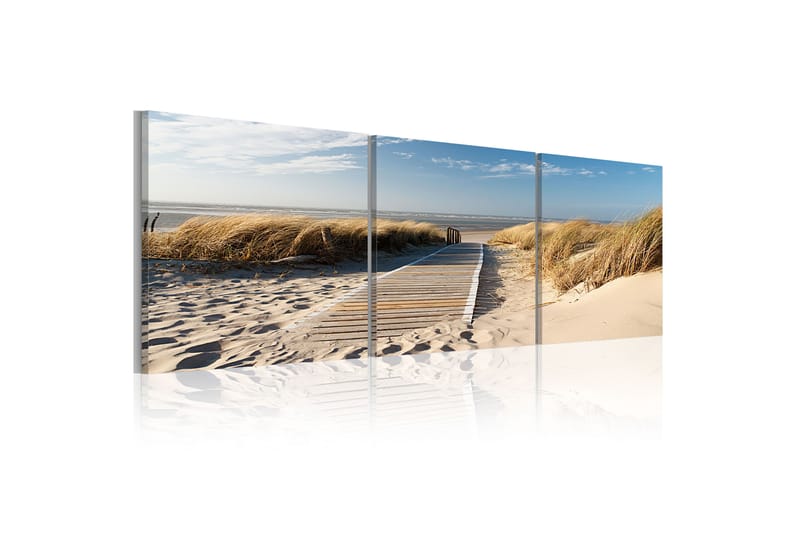 Tavla Beach Triptych 120X40 Beige|Blå Beige|Blå - Artgeist sp. z o. o. - Inredning & dekor - Tavlor & konst - Canvastavla