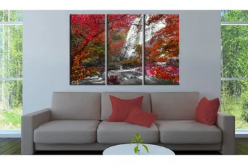 Tavla Beautiful Waterfall Autumnal Forest 120x80 - Artgeist sp. z o. o. - Inredning & dekor - Tavlor & konst - Canvastavla
