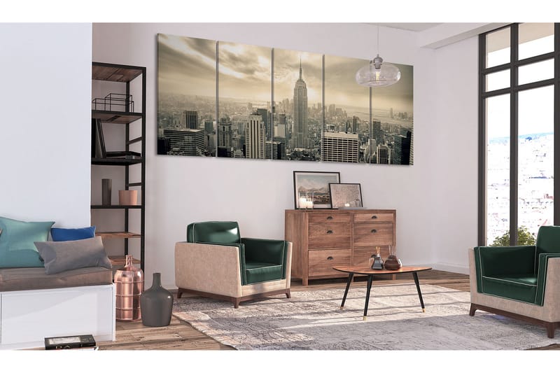 Tavla Beige Manhattan 225X90 Flerfärgad|Vit - Artgeist sp. z o. o. - Inredning & dekor - Tavlor & konst - Canvastavla