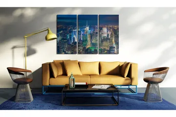 Tavla Bird´S Eye View Of New York City By Night 60x40 - Artgeist sp. z o. o. - Inredning & dekor - Tavlor & konst - Canvastavla