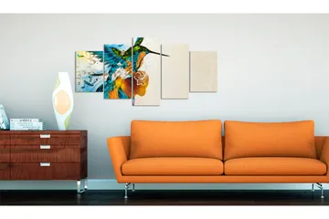 Tavla Bird's Music 5 Pieces 100x50 - Artgeist sp. z o. o. - Inredning & dekor - Tavlor & konst - Canvastavla