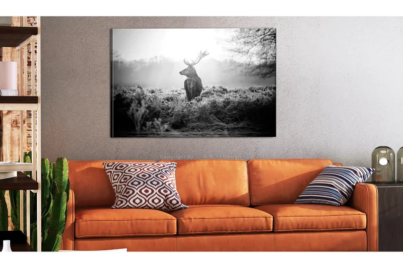 Tavla Black and White Deer 120x80, Artgeist sp. z o. o.