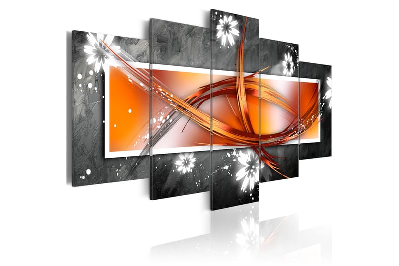 Tavla Blommor Och Abstrakt 100X50 Orange|Flerfärgad|Vit - Artgeist sp. z o. o. - Inredning & dekor - Tavlor & konst - Canvastavla